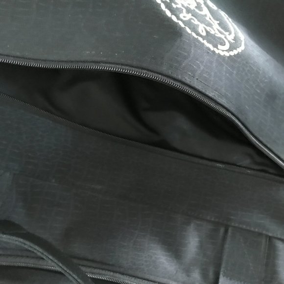 Carlos Falchi Sport black gold logo weekender shoulder tote gym bag Vintage rare - Picture 8 of 8